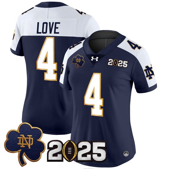 Women's Notre Dame Fighting Irish 2025 CFP Final Patch Vapor Limited Jersey - All Stitched