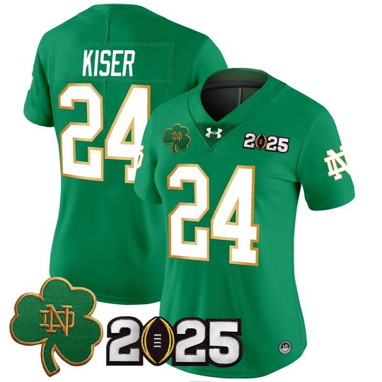 Women's Notre Dame Fighting Irish 2025 CFP Final Patch Vapor Limited Jersey - All Stitched