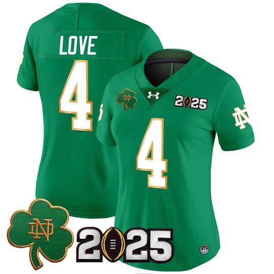 Women's Notre Dame Fighting Irish 2025 CFP Final Patch Vapor Limited Jersey - All Stitched