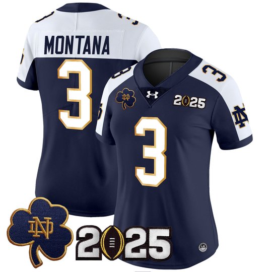 Women's Notre Dame Fighting Irish 2025 CFP Final Patch Vapor Limited Jersey - All Stitched