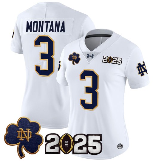 Women's Notre Dame Fighting Irish 2025 CFP Final Patch Vapor Limited Jersey - All Stitched