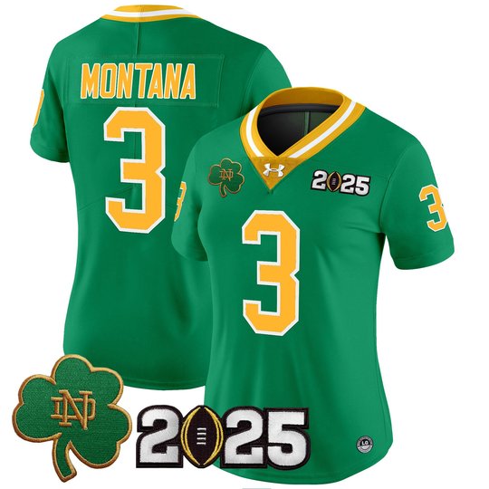 Women's Notre Dame Fighting Irish 2025 CFP Final Patch Vapor Limited Jersey - All Stitched