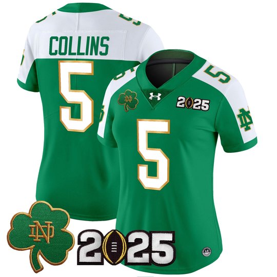 Women's Notre Dame Fighting Irish 2025 CFP Final Patch Vapor Limited Jersey - All Stitched
