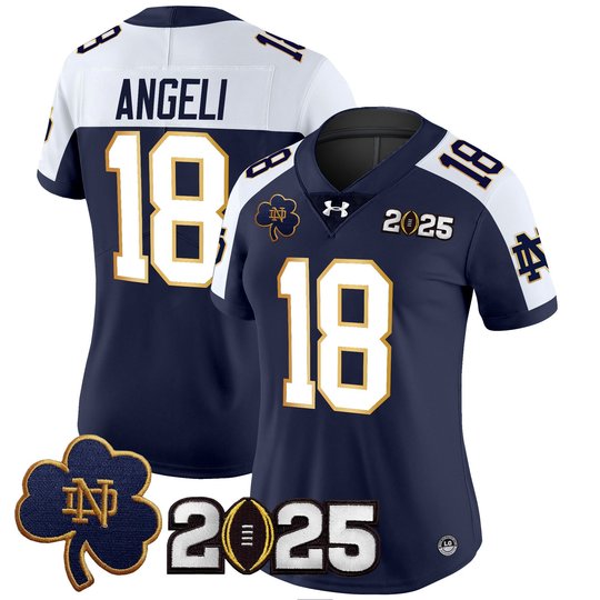 Women's Notre Dame Fighting Irish 2025 CFP Final Patch Vapor Limited Jersey - All Stitched