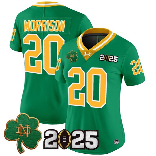 Women's Notre Dame Fighting Irish 2025 CFP Final Patch Vapor Limited Jersey - All Stitched