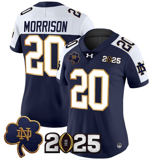 Women's Notre Dame Fighting Irish 2025 CFP Final Patch Vapor Limited Jersey - All Stitched