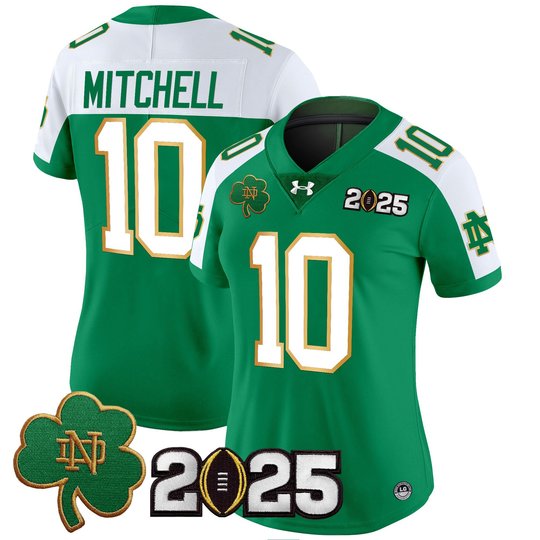 Women's Notre Dame Fighting Irish 2025 CFP Final Patch Vapor Limited Jersey - All Stitched