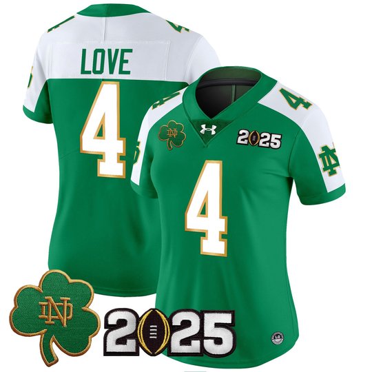 Women's Notre Dame Fighting Irish 2025 CFP Final Patch Vapor Limited Jersey - All Stitched