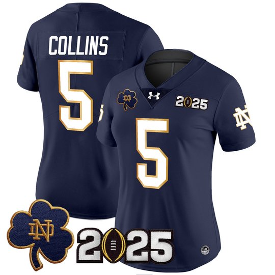 Women's Notre Dame Fighting Irish 2025 CFP Final Patch Vapor Limited Jersey - All Stitched