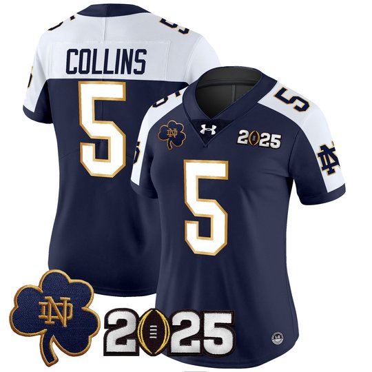 Women's Notre Dame Fighting Irish 2025 CFP Final Patch Vapor Limited Jersey - All Stitched