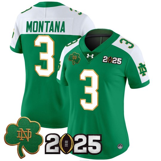Women's Notre Dame Fighting Irish 2025 CFP Final Patch Vapor Limited Jersey - All Stitched