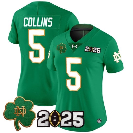 Women's Notre Dame Fighting Irish 2025 CFP Final Patch Vapor Limited Jersey - All Stitched