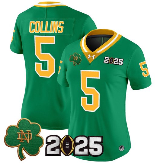 Women's Notre Dame Fighting Irish 2025 CFP Final Patch Vapor Limited Jersey - All Stitched