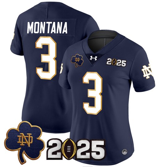 Women's Notre Dame Fighting Irish 2025 CFP Final Patch Vapor Limited Jersey - All Stitched