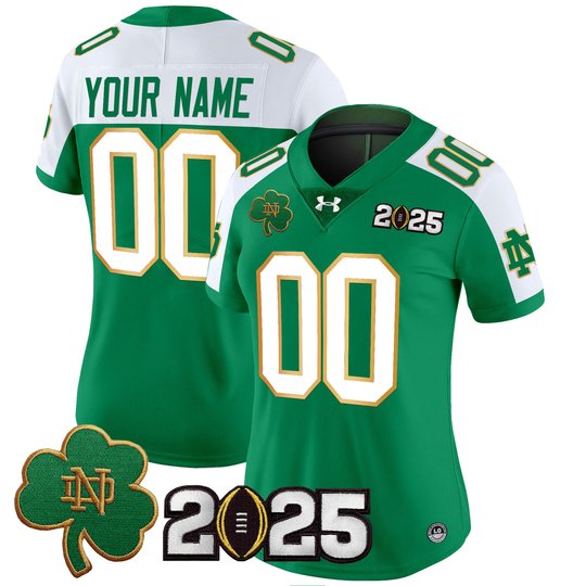 Notre Dame Fighting Irish 2025 CFP Final Patch Vapor Limited Custom Jersey - All Stitched