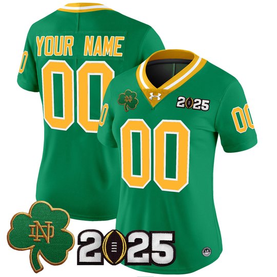Notre Dame Fighting Irish 2025 CFP Final Patch Vapor Limited Custom Jersey - All Stitched