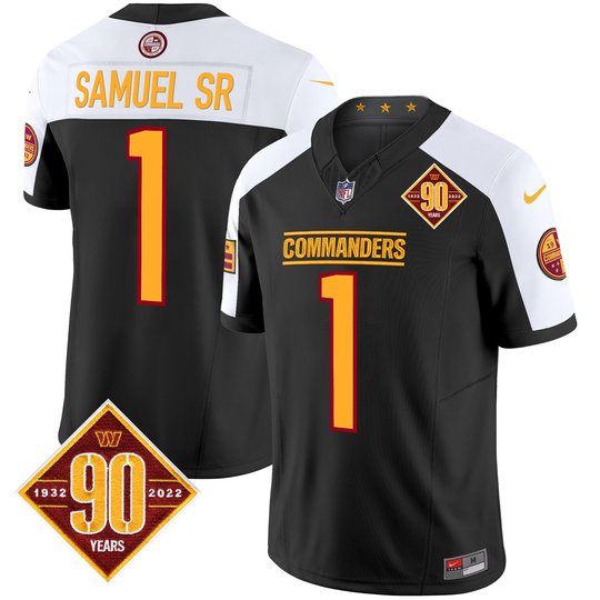 Men's Washington Commanders 90th Anniversary Patch Vapor Limited Jersey - All Stitched