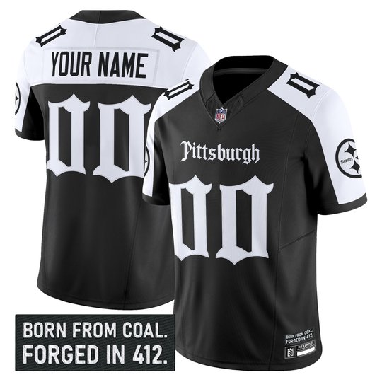 Pittsburgh Steelers 'Gothic Steel City Edition' Vapor Limited Custom Jersey - All Stitched