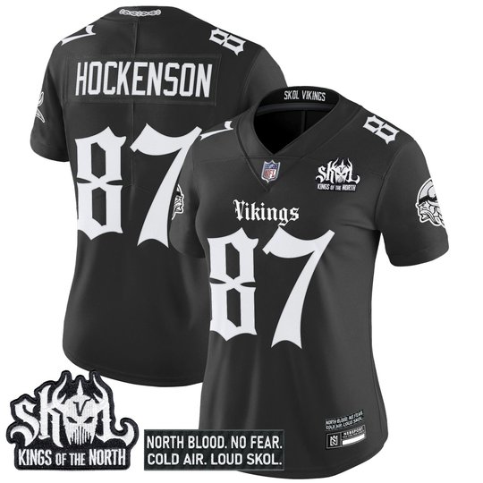 Women's Minnesota Vikings 'Gothic Norseblood Edition' Vapor Limited Jersey - All Stitched