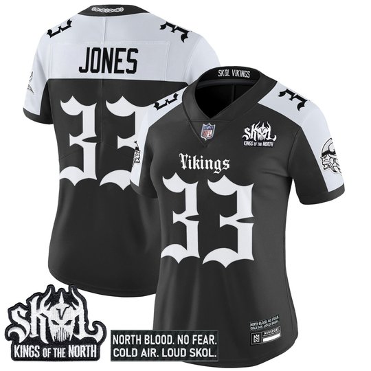 Women's Minnesota Vikings 'Gothic Norseblood Edition' Vapor Limited Jersey - All Stitched
