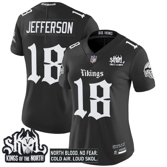 Women's Minnesota Vikings 'Gothic Norseblood Edition' Vapor Limited Jersey - All Stitched