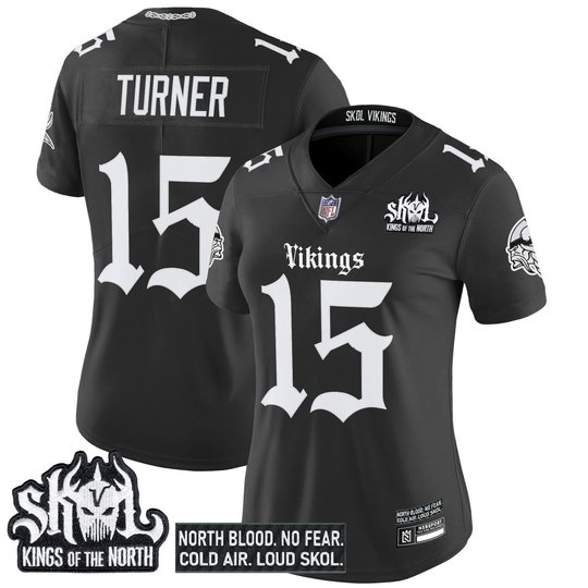 Women's Minnesota Vikings 'Gothic Norseblood Edition' Vapor Limited Jersey - All Stitched
