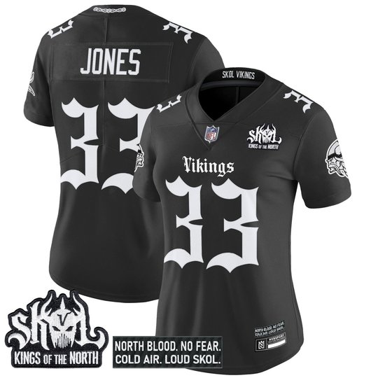 Women's Minnesota Vikings 'Gothic Norseblood Edition' Vapor Limited Jersey - All Stitched