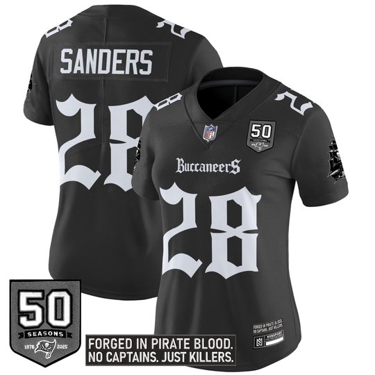 Women's Tampa Bay Buccaneers 'Gothic Pirate Shadows Edition' Limited Jersey - All Stitched