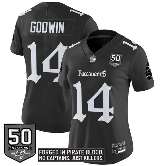 Women's Tampa Bay Buccaneers 'Gothic Pirate Shadows Edition' Limited Jersey - All Stitched