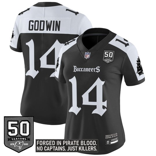 Women's Tampa Bay Buccaneers 'Gothic Pirate Shadows Edition' Limited Jersey - All Stitched