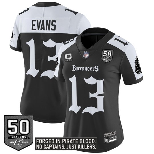 Women's Tampa Bay Buccaneers 'Gothic Pirate Shadows Edition' Limited Jersey - All Stitched