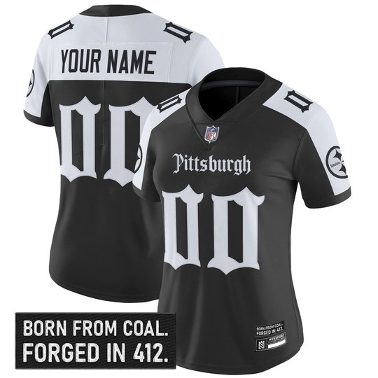 Pittsburgh Steelers 'Gothic Steel City Edition' Vapor Limited Custom Jersey - All Stitched