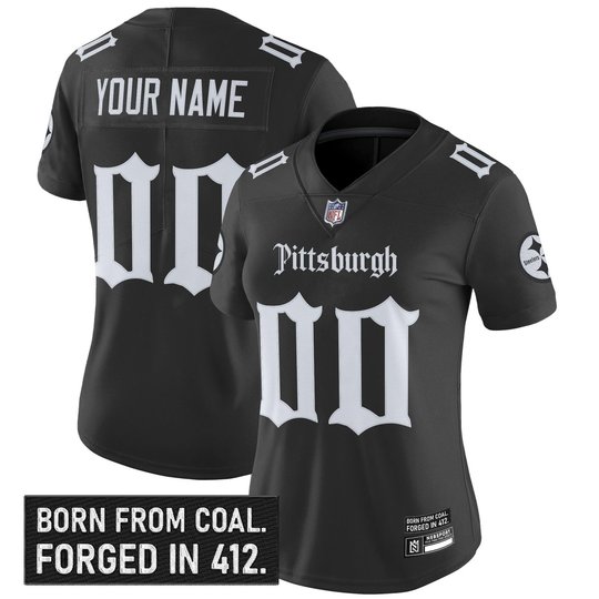 Pittsburgh Steelers 'Gothic Steel City Edition' Vapor Limited Custom Jersey - All Stitched