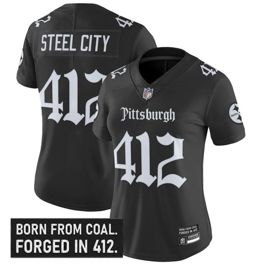 Women's Pittsburgh Steelers 'Gothic Steel City Edition' Vapor Limited Jersey - All Stitched
