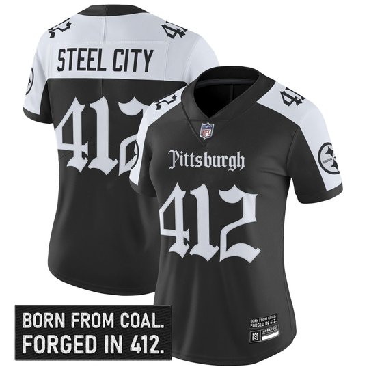 Women's Pittsburgh Steelers 'Gothic Steel City Edition' Vapor Limited Jersey - All Stitched