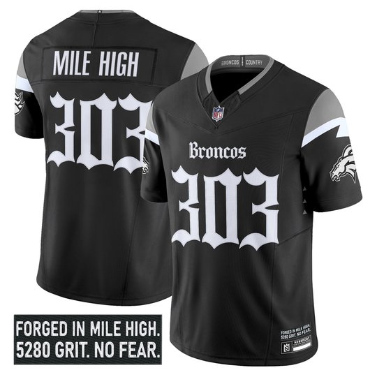 Men's Denver Broncos 'Gothic Mile High Shadows Edition' Vapor Limited Jersey - All Stitched