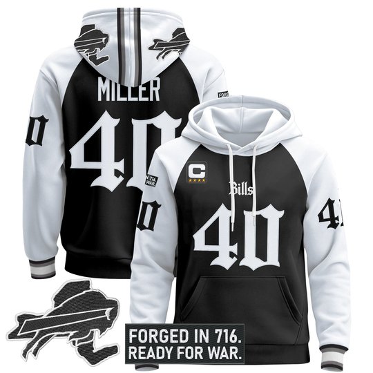 Men's Buffalo Bills 'Gothic Cold Front Edition' Pullover Hoodie - All Stitched