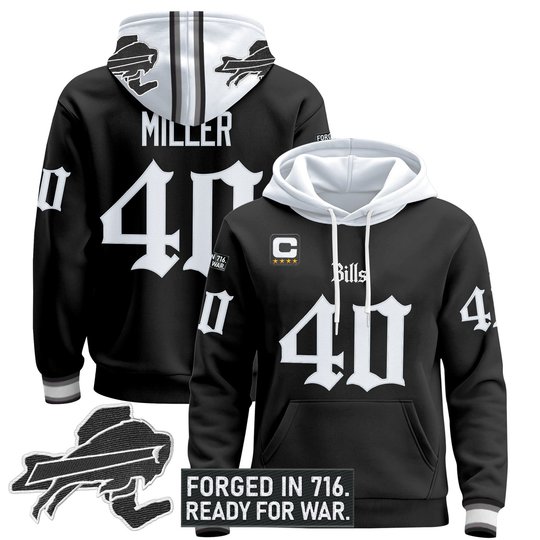 Men's Buffalo Bills 'Gothic Cold Front Edition' Pullover Hoodie - All Stitched