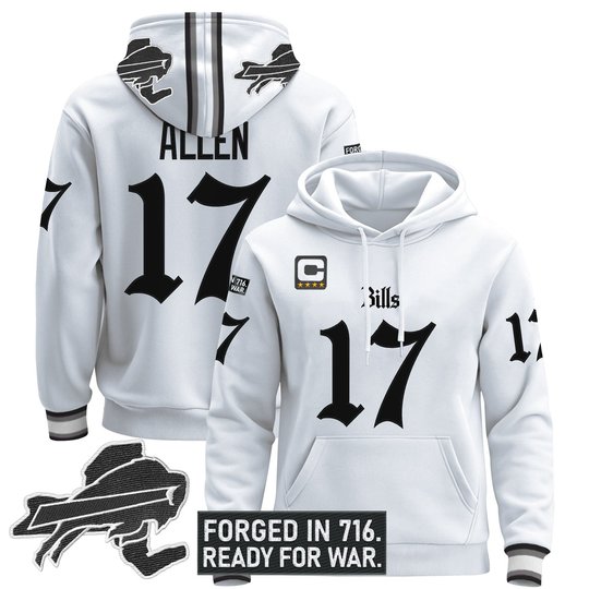 Men's Buffalo Bills 'Gothic Cold Front Edition' Pullover Hoodie - All Stitched