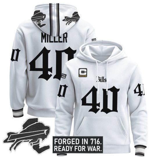 Men's Buffalo Bills 'Gothic Cold Front Edition' Pullover Hoodie - All Stitched