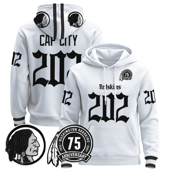 Men's Washington Redskins 'Gothic Capital Edition' Pullover Hoodie - All Stitched