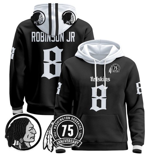 Men's Washington Redskins 'Gothic Capital Edition' Pullover Hoodie - All Stitched