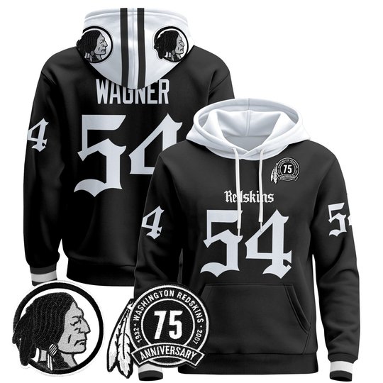 Men's Washington Redskins 'Gothic Capital Edition' Pullover Hoodie - All Stitched