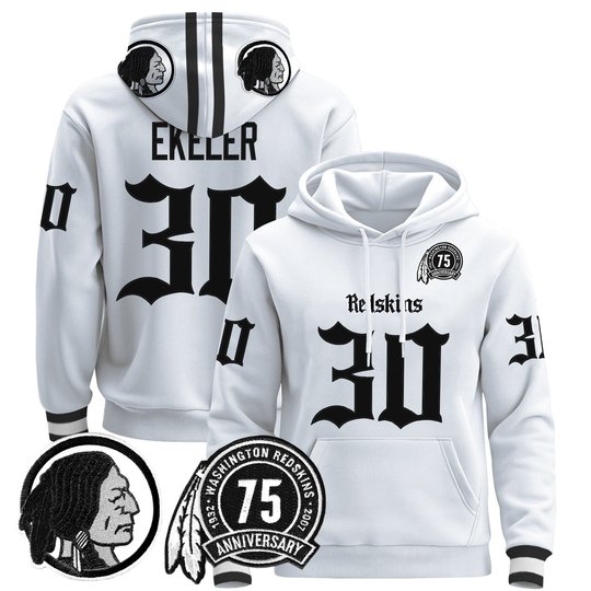 Men's Washington Redskins 'Gothic Capital Edition' Pullover Hoodie - All Stitched