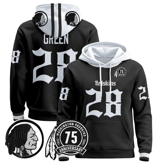 Men's Washington Redskins 'Gothic Capital Edition' Pullover Hoodie - All Stitched
