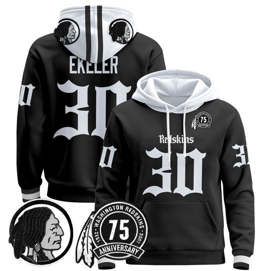 Men's Washington Redskins 'Gothic Capital Edition' Pullover Hoodie - All Stitched