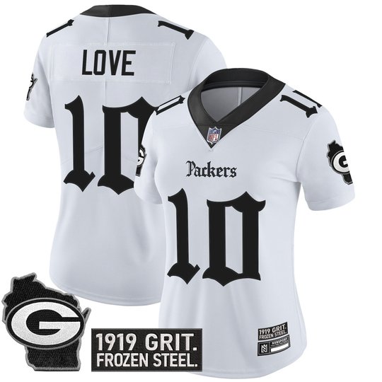 Women's Green Bay Packers 'Gothic Frozen Tundra Edition' Vapor Limited Jersey - All Stitched