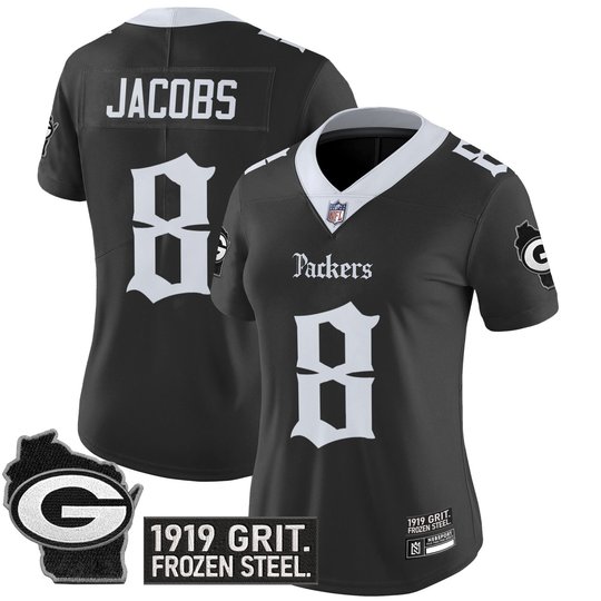 Women's Green Bay Packers 'Gothic Frozen Tundra Edition' Vapor Limited Jersey - All Stitched
