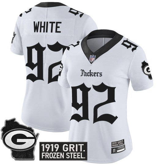 Women's Green Bay Packers 'Gothic Frozen Tundra Edition' Vapor Limited Jersey - All Stitched