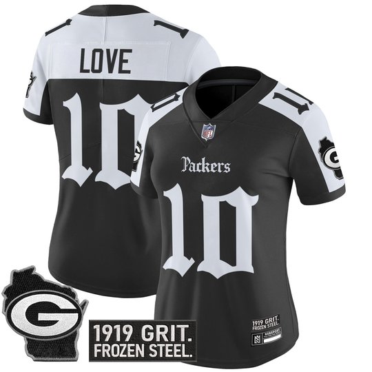 Women's Green Bay Packers 'Gothic Frozen Tundra Edition' Vapor Limited Jersey - All Stitched